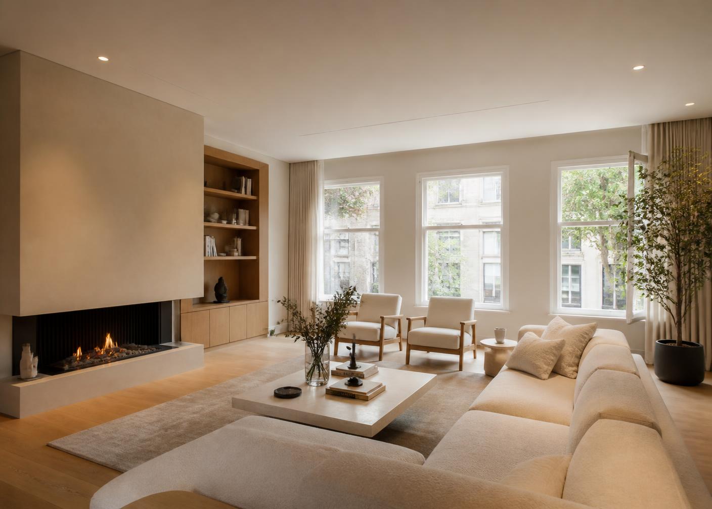 Luxe interieur met onzichtbaar weggewerkte kanaalmodel airco